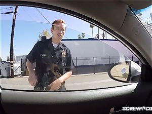 CAUGHT! black damsel gets splattered inhaling off a cop