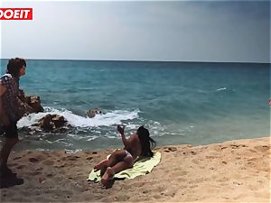 LETSDOEIT - steaming black teenager plumbed hard At The Beach